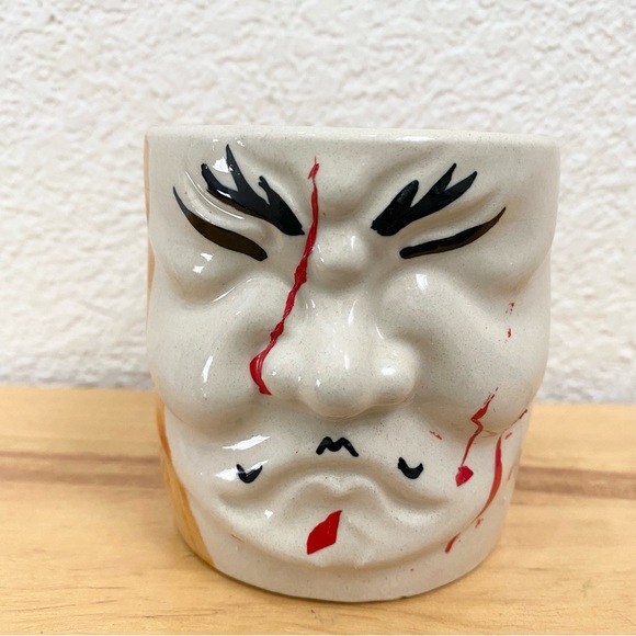 Lot 4 Rare Otagiri Japan Kabuki Mask 3D Face Tiki Mug Ceramic Drinking Glasses - Picture 9 of 16